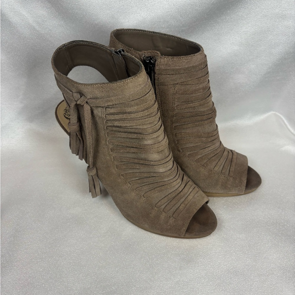 Vince Camuto Women's Peep-Toe Fringe Ankle Boots1